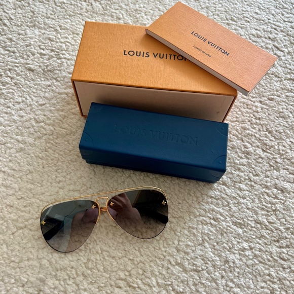 LOUIS VUITTON  Grease Mask Sunglasses Z1045W Gold - Picture 7 of 7